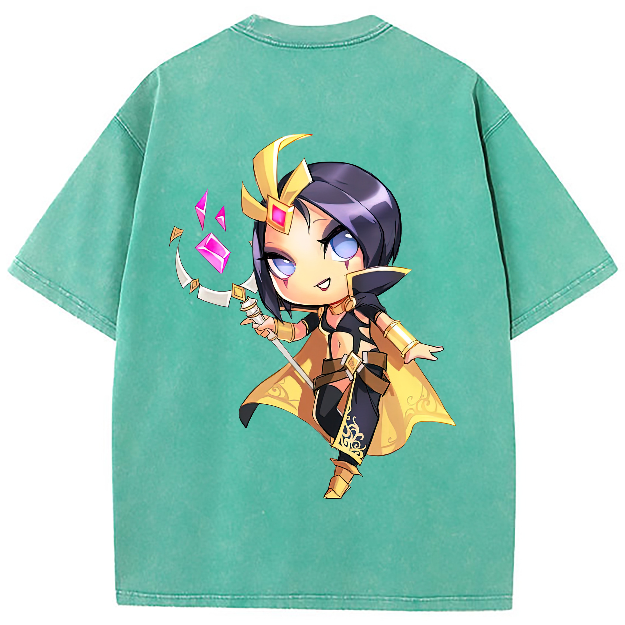 （画像用） リーグ・オブ・レジェンド League of Legends LOL 綿100% ヴィンテージ風 半袖Tシャツ（背面プリント）